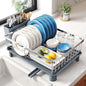 SNTD Dish Drying Rack - Small Dish Rack for Kitchen Counter, Stainless Steel Dish Drainer with Utensil Holder and Drainboard, 11" W x 15" L (Silver) - color: Silver, size: 11" W x 15" L