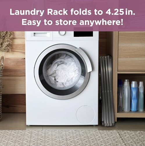 BLACK+DECKER 4-Tier Expandable Collapsible Clothes Drying Rack, Telescopic Height, Foldable Space-Saving Laundry Air Dryer for Towels, Shirts & Delicates – Durable Steel, No Tools Needed - color: Silver/Grey