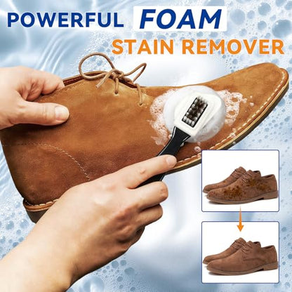 Suede Shoe Cleaner, Professional Shoe Cleaner Removes Stains, Salt, Dirt, Powerful Foam Suede Cleaner Kit for Nubuck, Suede, Knit, Canvas, Boots, Trainer, Suede Fabric of Bags, Furniture, Jacket
