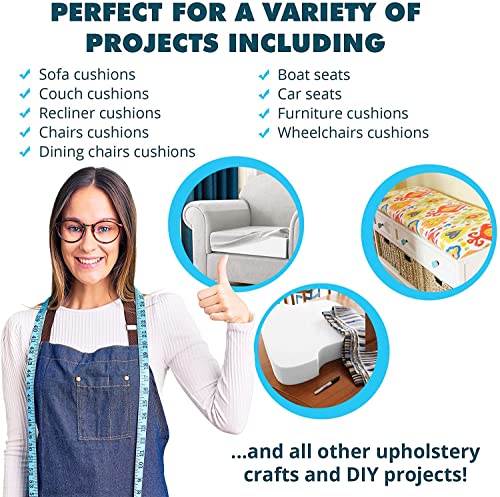 Foamma 4" x 24" x 84" High Density Upholstery Foam Padding for Cushions and Seat Repair, Thick-Custom Pillow, Chair and Couch Cushion Replacement Foam, Craft Upholstery Supplies - color: High Density, size: 4" x 24" x 84"