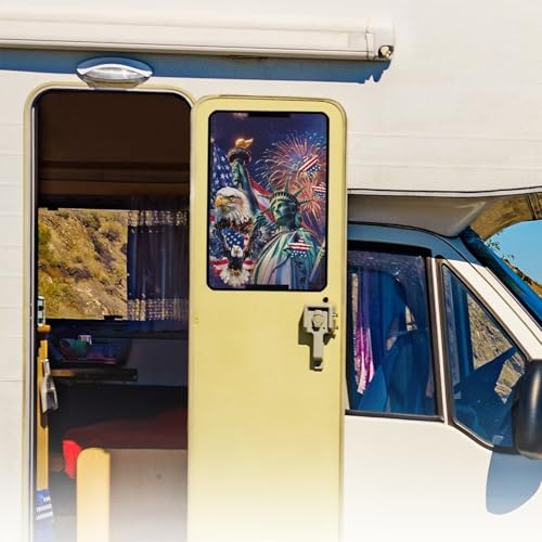 250th Anniversary of Freedom RV Door Window Shade Cover Privacy Camper Sun Shade 16x25 Collapsible RV Door Window Shade Cover, Sun Blackout Fabric for Camper Trailer - color: 250th Anniversary of Freedom