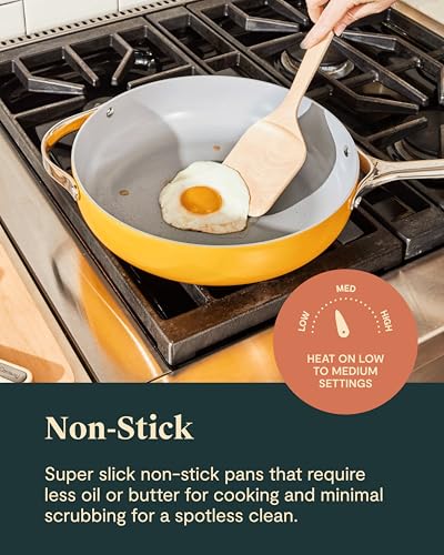 Caraway Deluxe Non-stick Ceramic Cookware Set (16 Piece) Pots, Frying Pans, Lids and Kitchen Storage - PFAS & PFOA Free - Oven Safe Pan Set & Compatible with All Stovetops - Navy - size: 16pc Set