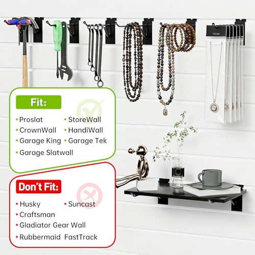 50 Pack 4 Inch Slatwall Hooks, Heavy Duty Slat Wall Hanger, Slat Wall Hanging Hook, Slatwall Accessories Display Hooks for Garage, Sheds, Retail Store, Kitchen, Craft Room (50, 4 Inch) - size: 4 Inch