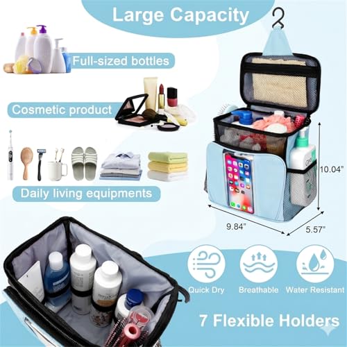 BAIMAY Quick Dry Mesh Shower Caddy, Travel Cruise Ship Essentials-Lightblue - color: Lightblue