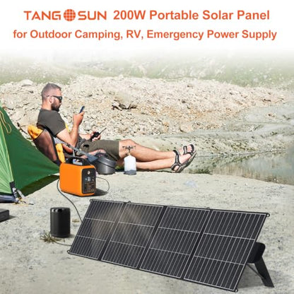 200W Portable Solar Panel Lightweight Design 25% Efficiency HPBC Solar Cell | 20V Foldable Charger, Compatible for Jackery/Ecoflow/Bluetti,with MC4,PD45W USB-C,IP65 for RV camping off-grid Power Blackout
