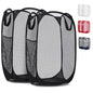 Handy Laundry Collapsible Mesh Pop Up Hamper with Wide Opening and Side Pocket - Breathable, Sturdy, Foldable, and Space-Saving Design for Clothes and Storage (Black | 2-Pack) - color: Black, 2-PACK