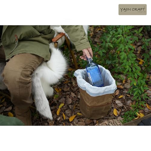 Camping Cookware Storage Bag, Canvas Camp Kitchen Organizer for Cooking Utensils, Pots, Pans & Mess Kit – Heavy-Duty Water-Resistant Outdoor Storage Case L - size: L