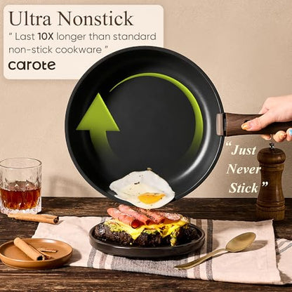 CAROTE 31pcs Nonstick Pots and Pans Set with Baking Pans Set, Cookware Sets with Detachable Handle, Kitchen Cooking Set - Camping Cookware, Dishwasher & Oven Safe, Induction Compatible - color: Black, size: 31 Piece