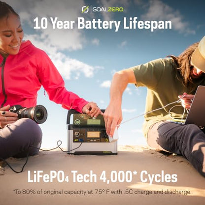 Goal Zero Yeti Portable Power Station, Yeti 300, 297 Watt Hour LiFePO4 Battery, Water resistant & Dustproof Solar Generator For Outdoors, Camping, Tailgating, & Home, Clean Renewable Off-Grid Power - style: Yeti 300