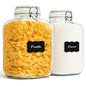 ComSaf 1.1 Gallon (4L) Square Glass Jars 2-Pack - Large Airtight Food Storage Canisters with Clamp Lids for Bulk Flour, Rice, Sugar, Coffee Beans, Fermentation, Pickling, Farmhouse Pantry Organization - size: 1.1 Gal*2
