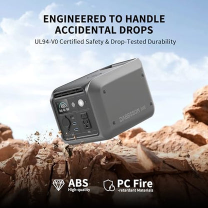 Dabbsson 298Wh Portable Power Station, 300W Solar Generator, 1.5X Extended Runtime,2xPure Sine Wave AC Outlets,60W USB-C, Smart APP, 300E Semi-Solid LiFePO4 Battery,for Outdoor Camping, Travel - style: 300E