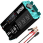 500W Power Inverters Peak 1000W 12V DC to 110V AC Converter for Vehicles USB-C/PD 25W Fast Charging Ports Car Charger Adapter with a Cigarette Lighter Ports Plug Outlet - size: Modified sine wave-500W