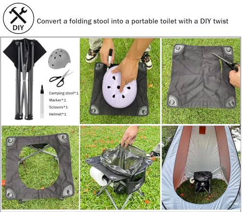 Opliy Camping Stool 2 Pack,13.5 Inch Portable Folding Stool for Outdoor Gardening and Beach Hiking Fishing,Foot Stool with Carry Bag (Gray) - color: Grey