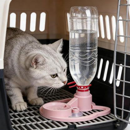 Cat Water Fountain Stand, Automatic Anti-Tipping Pet Supplies, Kitten Water Bottle Basin Stand, Pet Wa-TER Dispenser Station Stands for Puppy Kitten Breed Balcony - color: Pink