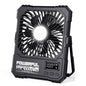 Portable Fan, Camping Fan, 20000mAh 6-Inch 18-85H Rechargeable Ultra Thin Foldable with Built-in Power Bank, LED Light, Remote Control, Hook for Outdoor Camping Tent RV Travel (Black) - color: Black