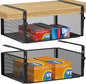 AmonHouseware 2Pack Under Shelf Basket Organizer,Adjustable Hanging Holder for Cabinet Pantry Kitchen Cupboard Desk Counter Bookshelf Organization Add-on Space Saver Heavy Duty Slide-in (Black, Large) - color: Black