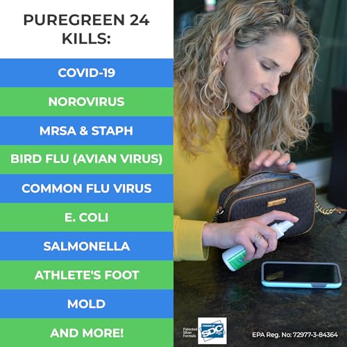 Safe & Effective Disinfectant. Kills Deadly Germs including RSV COVID-19 Norovirus MRSA Staph 2026 flu Bird flu Contains no toxic chemicals odorless child & pet safe 1 4oz spray bottle - size: 4 Fl Oz (Pack of 1)
