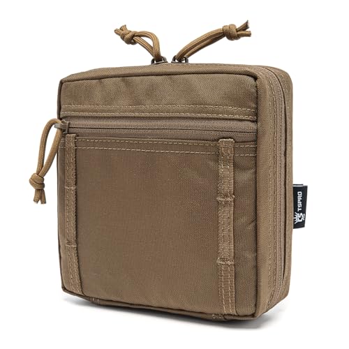 TSPRO Tactical Admin Pouch Compact EDC Utility Gadget Gear Pouches Portable Kit Organizer Storage Accessory for Bags - color: Khaki