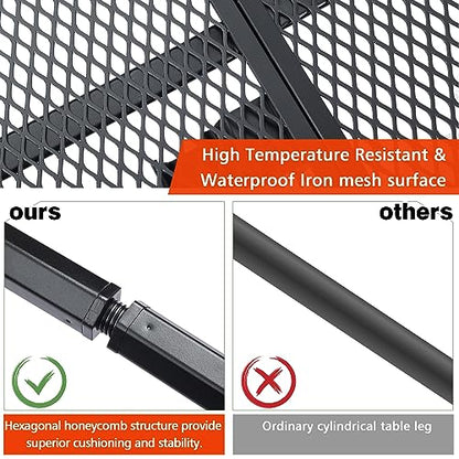 JOUYEK Folding Grill Table, 4x2 FT Portable Camping Table, Lightweight Height Adjustable Metal Tables with Mesh Desktop and Mesh Bag, Outdoor Tables for Camping, Picnic, Beach and BBQ, Black - style: 4x2 FT