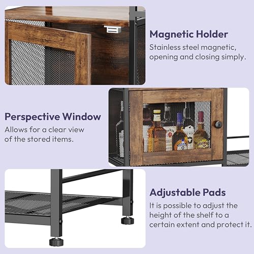 SWTYMIKI 33.31''x14.25'' Coffee Bar Cabinet - Large Farmhouse Coffee Stand Station Multi-Purpose Buffet Sideboard Cabinet with Drawers - Kitchen Bar Table for Living Room, Small Space, Espresso - color: Espresso - Large, style: Coffee Station with Storage