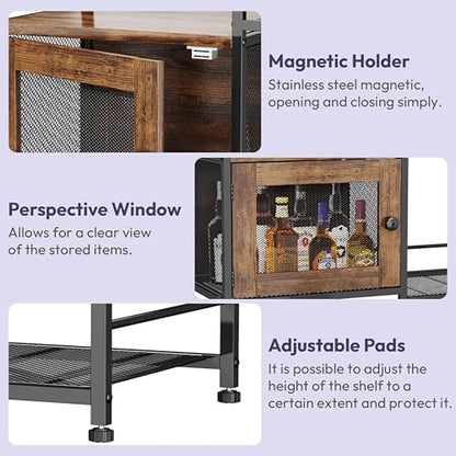 SWTYMIKI 33.31''x14.25'' Coffee Bar Cabinet - Large Farmhouse Coffee Stand Station Multi-Purpose Buffet Sideboard Cabinet with Drawers - Kitchen Bar Table for Living Room, Small Space, Espresso - color: Espresso - Large, style: Coffee Station with Storage