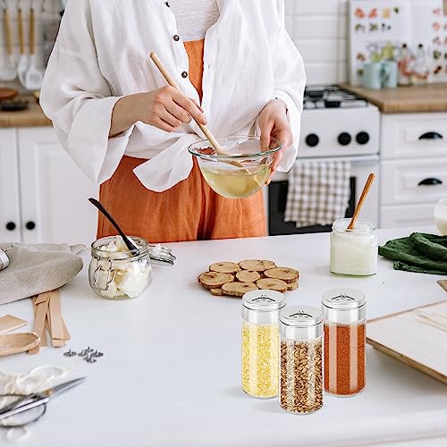 Segarty Spice Jar with Shaker Lids, 3 Pack 4 oz Glass Spice Jars with Adjustable Pour Large Holes, Empty Storage Seasoning Containers Spices Bottles Stainless Lid Salt Shakers for Kitchen Drawer - size: 4oz / 120ml_Big Hole