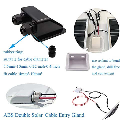 Solar Panel Mounting Brackets ABS Corner Bracket Kit 7PCS, Drill-Free Widely Used on Roofs of RV, Caravans, Vehicles, Camper Vans, Sheds, Garages, Deck of Boats, Black - color: Black