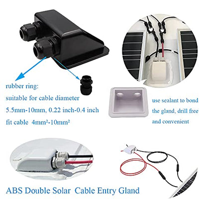 Solar Panel Mounting Brackets ABS Corner Bracket Kit 7PCS, Drill-Free Widely Used on Roofs of RV, Caravans, Vehicles, Camper Vans, Sheds, Garages, Deck of Boats, Black - color: Black