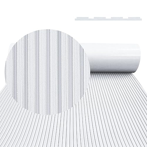 Boat Flooring EVA Foam Boat Decking Camo 94"x45"/35"/23" Non-Slip Boat Mat Self-Adhesive Foam Boat Deck Flooring Carpet Mat Rolls for Kayak Deck Boat Yacht Flooring Motorboat - color: D-White, size: 94.5x16.2"-10.6sqft