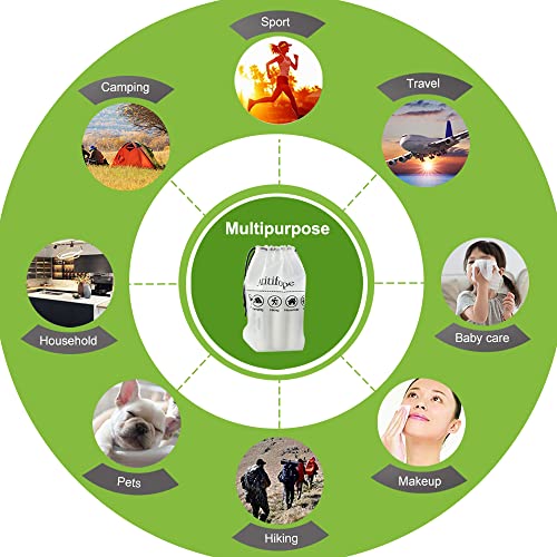 Compressed Towels 50 Pieces with 5 Carrying Cases | Cleaning Wipes Travel Reusable Face Towels Coin Tissues