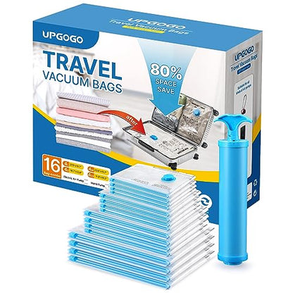 UPGOGO Vacuum Bags for Travel, Space Saver Vacuum Storage Combo (16 Pack) - size: 16 Pack