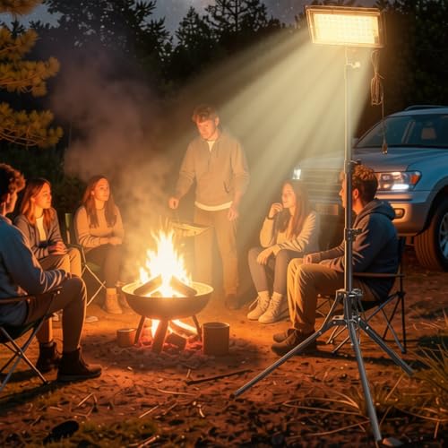 USB Telescopic Camping Light – External Power Bank Powered, Adjustable Tripod,Adjustable Brightness & Color Temperature for Outdoor,Camping,Hiking,Emergency Lighting(50 LEDs) - color: Camping Light