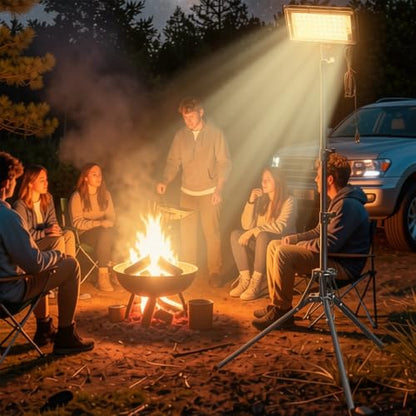 USB Telescopic Camping Light – External Power Bank Powered, Adjustable Tripod,Adjustable Brightness & Color Temperature for Outdoor,Camping,Hiking,Emergency Lighting(50 LEDs) - color: Camping Light