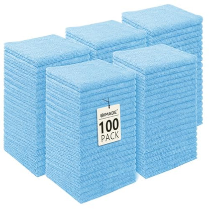 UNIMADE Washcloths Bulk - 100 Pack - Face Towels (12" x 12"), Highly Soft Wash Cloths and Hand Towels, Fast Drying Multi-Purpose Microfiber Cleansing Cloths for Bathroom, Hotel, Spa, and Salon - Blue - color: Blue, size: 100Pack