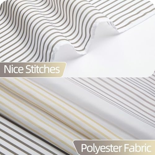 Boho Shower Curtain for Bathroom 54x72 inches White Grey Lines Waterproof Shower Curtain Set with Hooks Bohemian Stripe Fabric Stall RV Shower Curtains - color: Beige, size: 54"W x 72"L (Pack of 1)