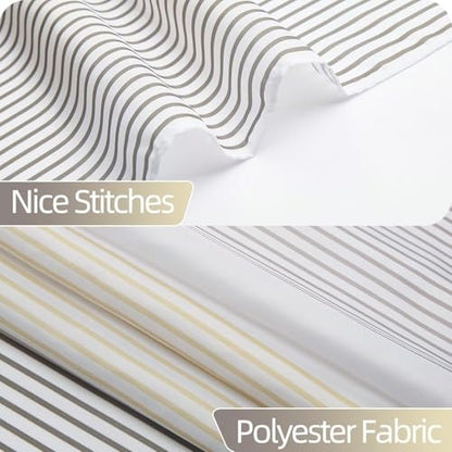 Boho Shower Curtain for Bathroom 54x78 inches White Grey Lines Waterproof Shower Curtain Set with Hooks Bohemian Stripe Fabric Stall RV Shower Curtains - color: Beige, size: 54"W x 78"L (Pack of 1)