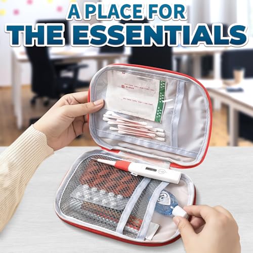 2 Pcs Travel First Aid Bag Empty Portable Storage - Small Medical Bag Empty with Multiple Compartments, 7.1x5.1" Small First Aid Pouch with Zipper Closure - Outdoor Adventure Gift for Camping & Hiking