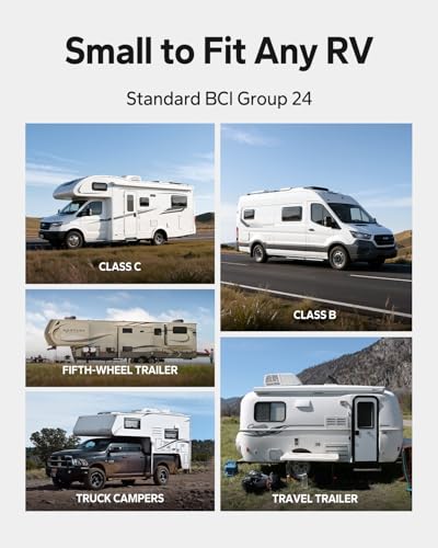 LiTime 12V 100Ah Group 24 LiFePO4 Battery, Bluetooth Solar Lithium RV Battery, Up to 15000 Deep Cycles, 1280Wh Energy for Camper, Trailer, Van, Trolling Motors, Marine, Off Grid. - size: 100Ah Bluetooth (Group 24)