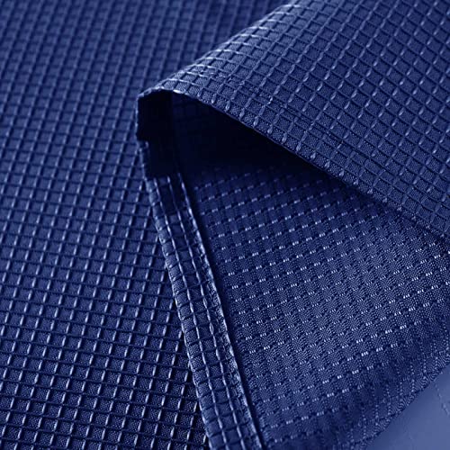 Valea Home Waffle Weave Textured Bathroom Window Curtains Water Repellent Short Curtains Window Covering Half Window Curtains Kitchen Tiers 45 inch Length, Navy Blue, Set of 2 - color: Navy Blue, size: 36"W x 45"L (Pack of 2)