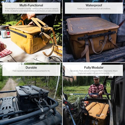 RUX 40L Collapsible Gear Box (Black) - Modular Adventure Storage Solution For Camping Storage, Overlanding, Off-road And Van Life - Weatherproof, Durable and Multifunctional - color: Bronze
