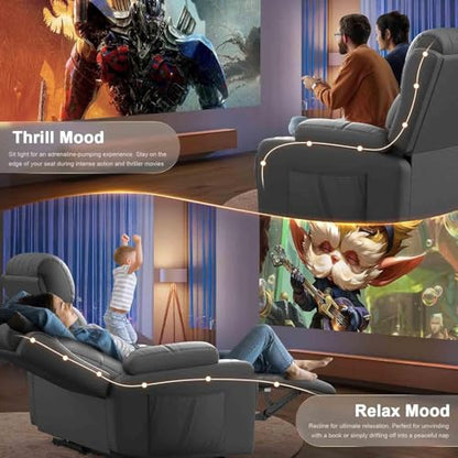 Reclining Loveseat, 55.1" RV PU Leather Wall Hugger Recliner Love Seats Sofa with Charging Station, Removable Armrest, Cup Holder, Double Recliners Couch, Manual Love Seat for Living Room - color: Dark Gray, size: Hera - Loveseat