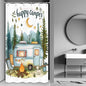 Happy Camper Small Stall RV Shower Curtain Rustic Tree Mountain Adventure Tent Camping Bathroom Curtains Travel Trailer Bathroom Accessories Set with Hooks 36 x 72 Inches - color: Blue, size: 36"W x 72"L (Pack of 1)