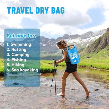 2-liter waterproof dry bag, roll-top compression bag, backpack gear dry bag, suitable for storage and various outdoor activities.