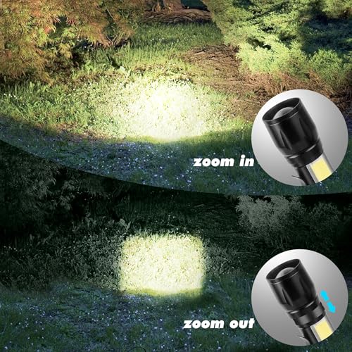 KunHe 20 Pack Rechargeable Flashlights USB-C Mini LED Adjustable Focus Bright Clip-On EDC Flashlight with Side COB Light for Camping Home Emergency - size: 20 PACK