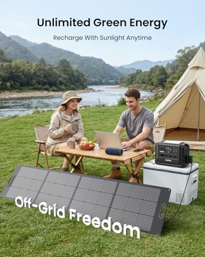 OUPES 2000W Solar Generator Kit Mega 1 Lite with 240W Solar Panel, 1024Wh LiFePO4 Power Station, 46 Min Wall Fast Charge, 140W PD, High-Efficiency Solar Power System for RV, Van Life, Overlanding - style: MG1 Lite+240W Panel