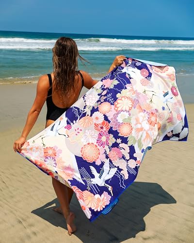 Quick Dry Towel Extra Large 78x35 Inch - Microfiber Beach Towel - Perfect for Beach, Travel, Swimming, Pool, Yoga, Hiking, Camping - Lightweight, Fast Drying, Compact for Adults (Kimono Gold) - color: Kimono Gold, style: Extra Large 78x35"