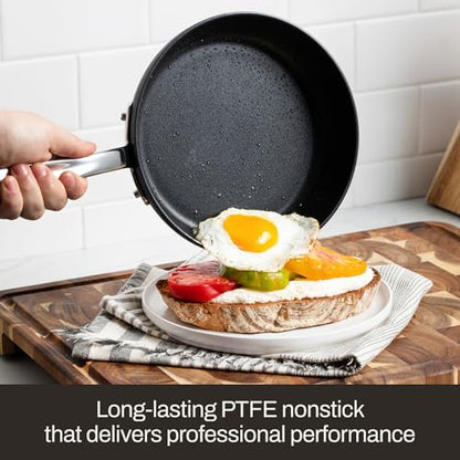 All-Clad HA1 Expert Hard Anodized Nonstick Cookware Set (13 Piece) Pots, Frying Pans, Dishwasher-Safe, Oven-Safe Up to 500°F Compatible with All Stovetops (Gas, Electric & Induction) - Black - size: 10 Piece Set