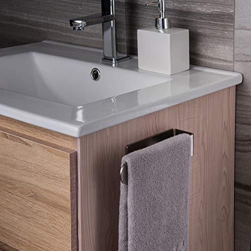 Taozun Hand Towel Holder/Hand Towel Ring - Self Adhesive Bathroom Towel Bar Stick on Wall, SUS 304 Stainless Steel Brushed - color: Silver, size: 8-inch