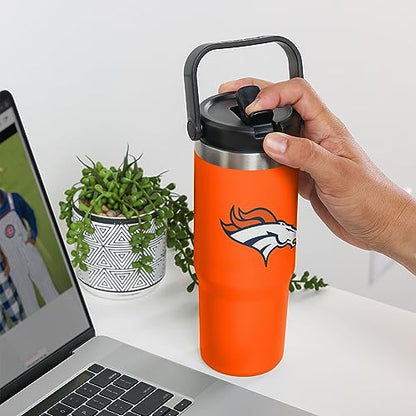 FOCO Unisex NFL Team Logo Insulated Travel Mug 30oz Straw Tumbler