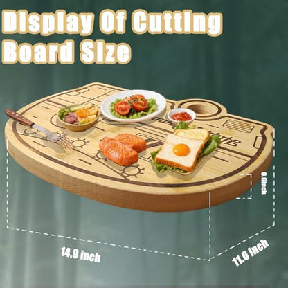 Large Camper Cutting Board, Wood Cutting Board For Kitchen Serving tray and Chopping Board, Unique RV Gifts kitchen Essentials for Women, Bamboo Camping Gifts for Women for Holiday Camping Gift - style: Large RV